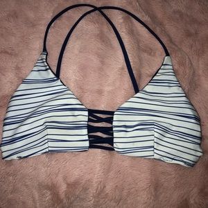 Blue and white reversible bikini top!